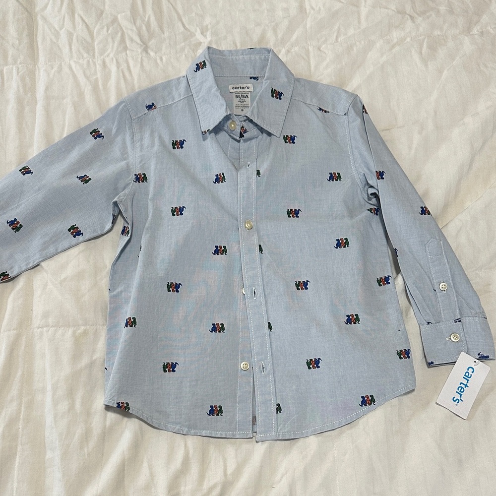 Carter's Blue Dino  ButtonUp Shirt